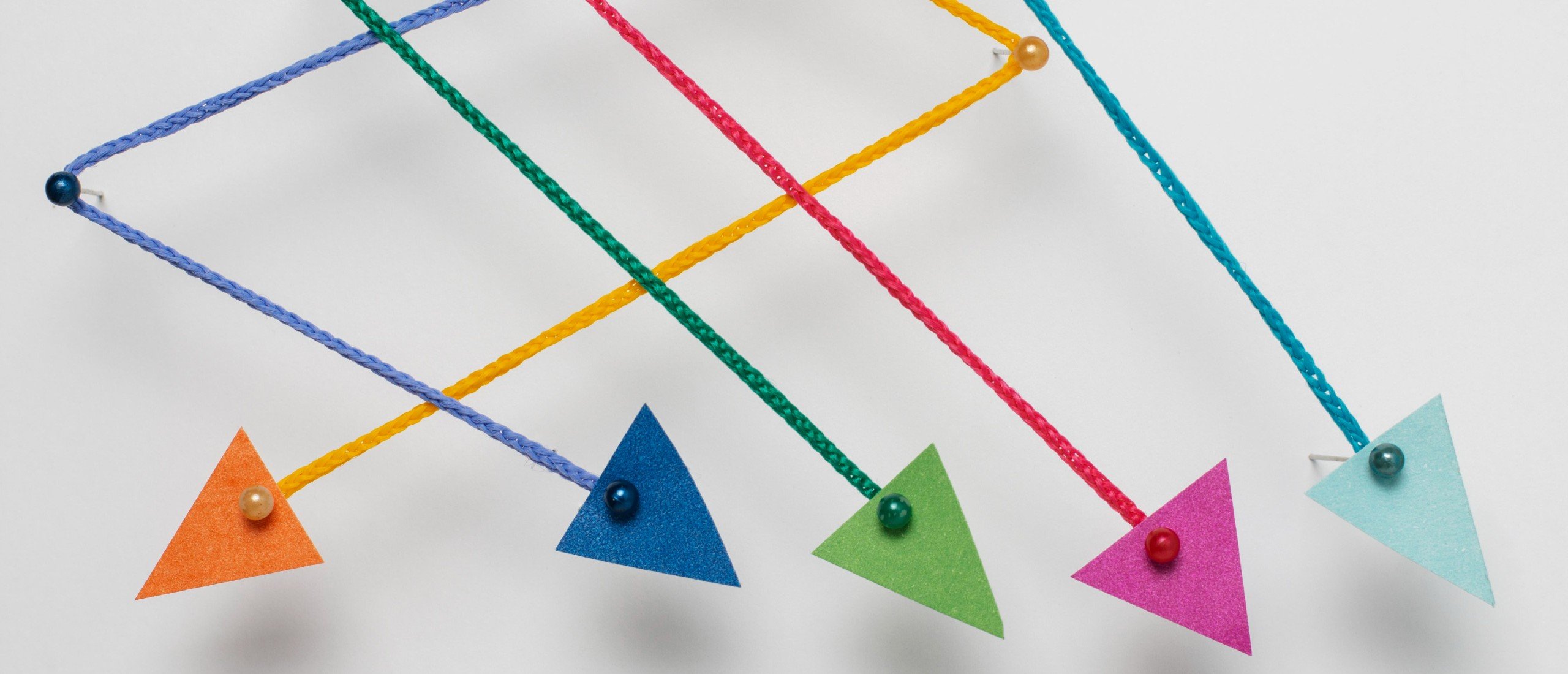 Lines and arrows representing a customer journey.